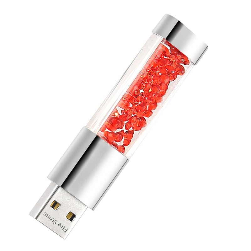 Fire Stone Lovely Diamond USB 2.0 Flash Drive Data Storage Memory Stick USB Stick Pendrive Gift (64GB, Red) - Image 3